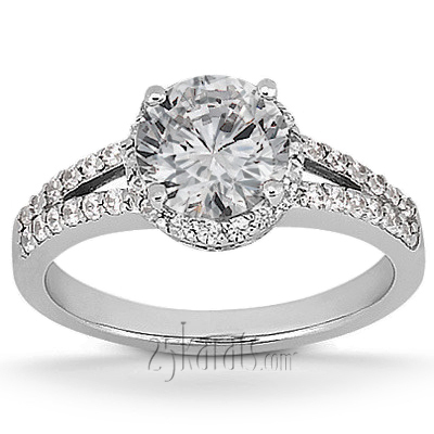 14K white gold Prong Set Fancy Diamond Engagement Ring (0.54 ct. tw.) - main view