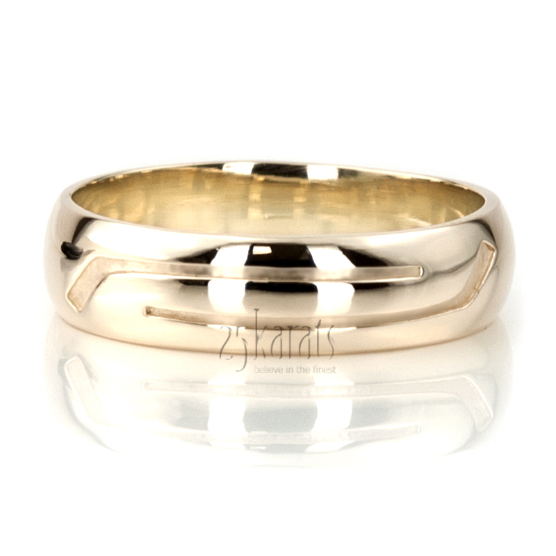 14K yellow gold 7mm. high polish Hockey-Stick-Design-Wedding-Ring - main view