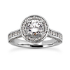 Diamond Arch Halo Round Engagement Ring (1ct Center)