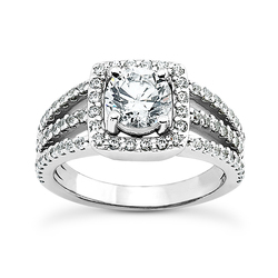 Split Triple Shank Halo Engagement Ring (3/4 ct. t.w.)