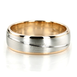 Two Tone Wave Design Wedding Band