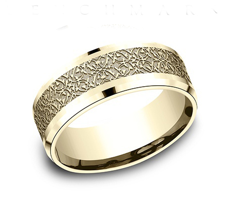 14K yellow gold 8mm. same as picture Benchmark-8mm-Comfort-Fit-Motifs-of-Ottoman-Empire - alternate view 2