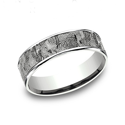 Benchmark 6.5mm Comfort Fit Intricate Wall Design Band