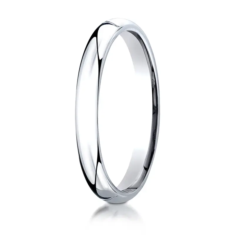 10K white gold 3mm. high polish Plain-Dome-Comfort-Fit-Wedding-Band - alternate view 5