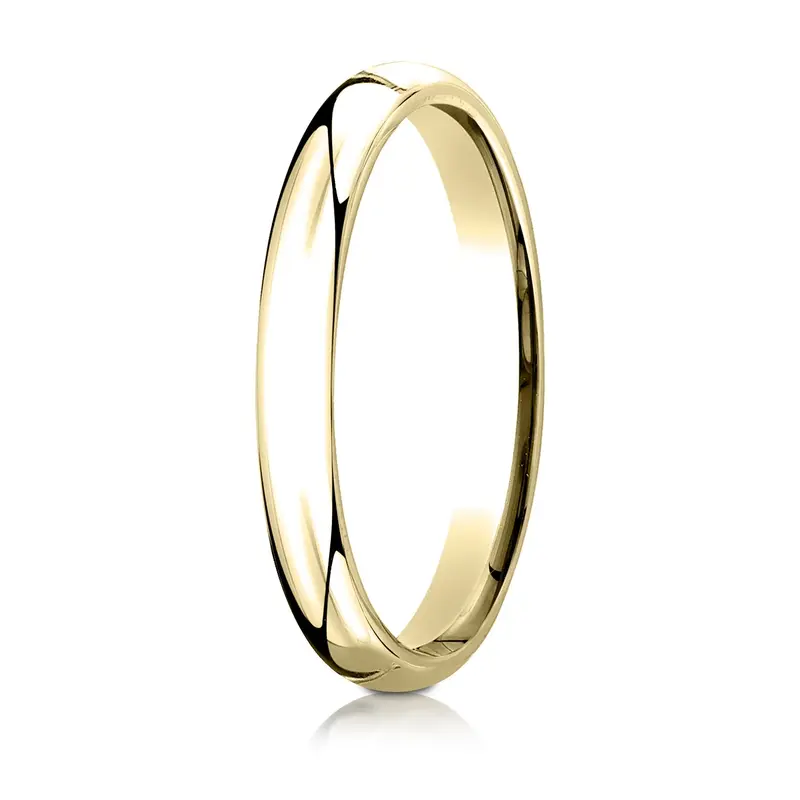 10K yellow gold 3mm. high polish Plain-Dome-Comfort-Fit-Wedding-Band - main view