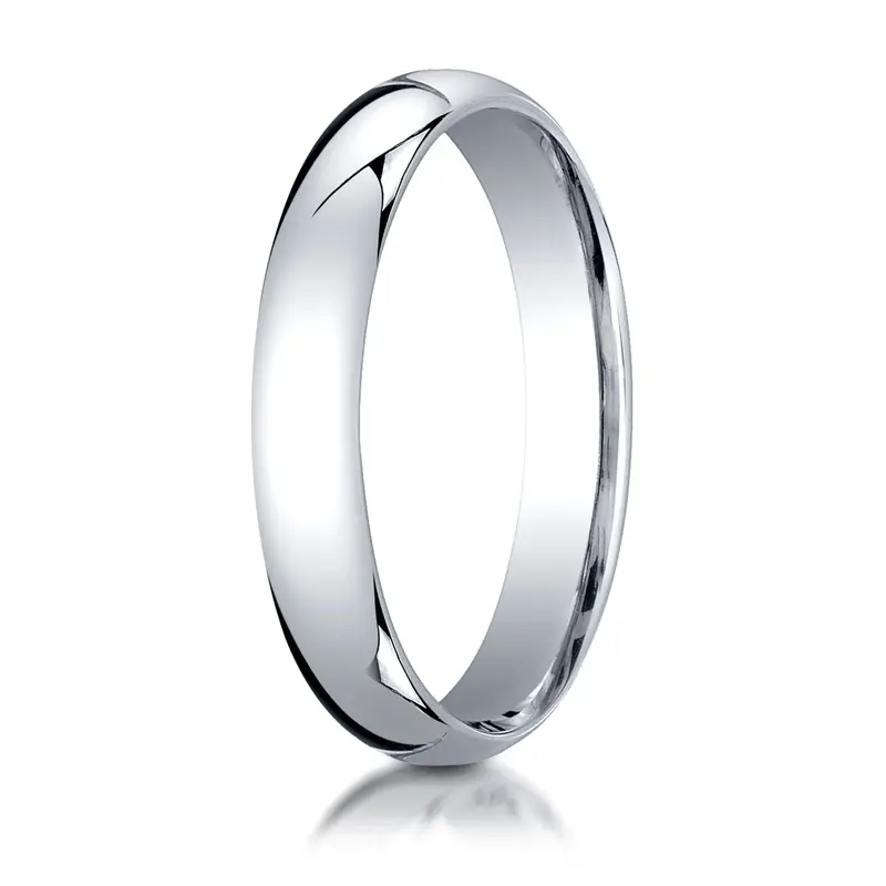 10K white gold 4mm. high polish Plain-Dome-Comfort-Fit-Wedding-Band - alternate view 7