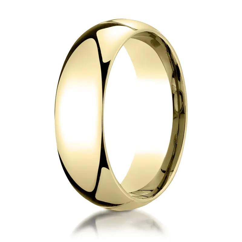 10K yellow gold 7mm. high polish Plain-Dome-Comfort-Fit-Wedding-Band - alternate view 18