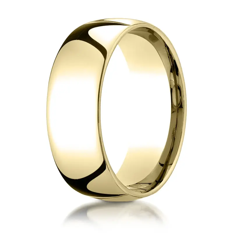 10K yellow gold 8mm. high polish Plain-Dome-Comfort-Fit-Wedding-Band - alternate view 21