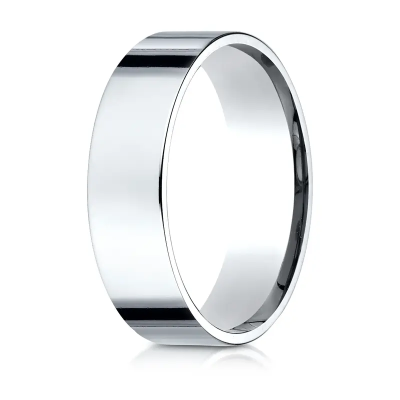 10K white gold 6mm. high polish Plain-Flat-Comfort-Fit-Wedding-Band - alternate view 4