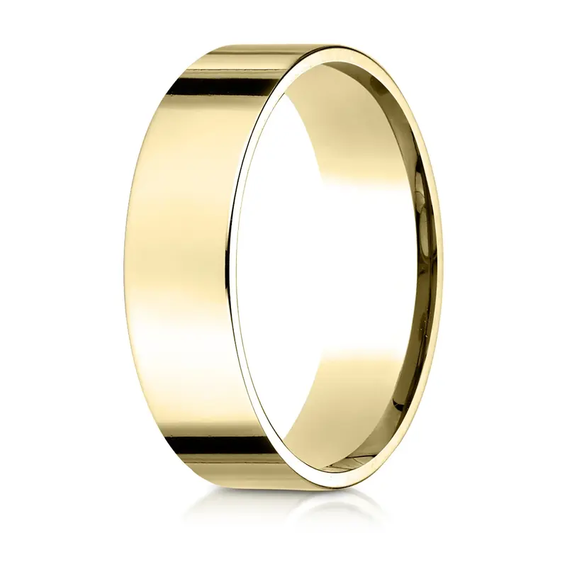 10K yellow gold 6mm. high polish Plain-Flat-Comfort-Fit-Wedding-Band - alternate view 5