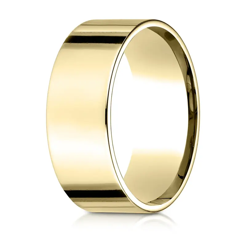 10K yellow gold 8mm. high polish Plain-Flat-Comfort-Fit-Wedding-Band - alternate view 8