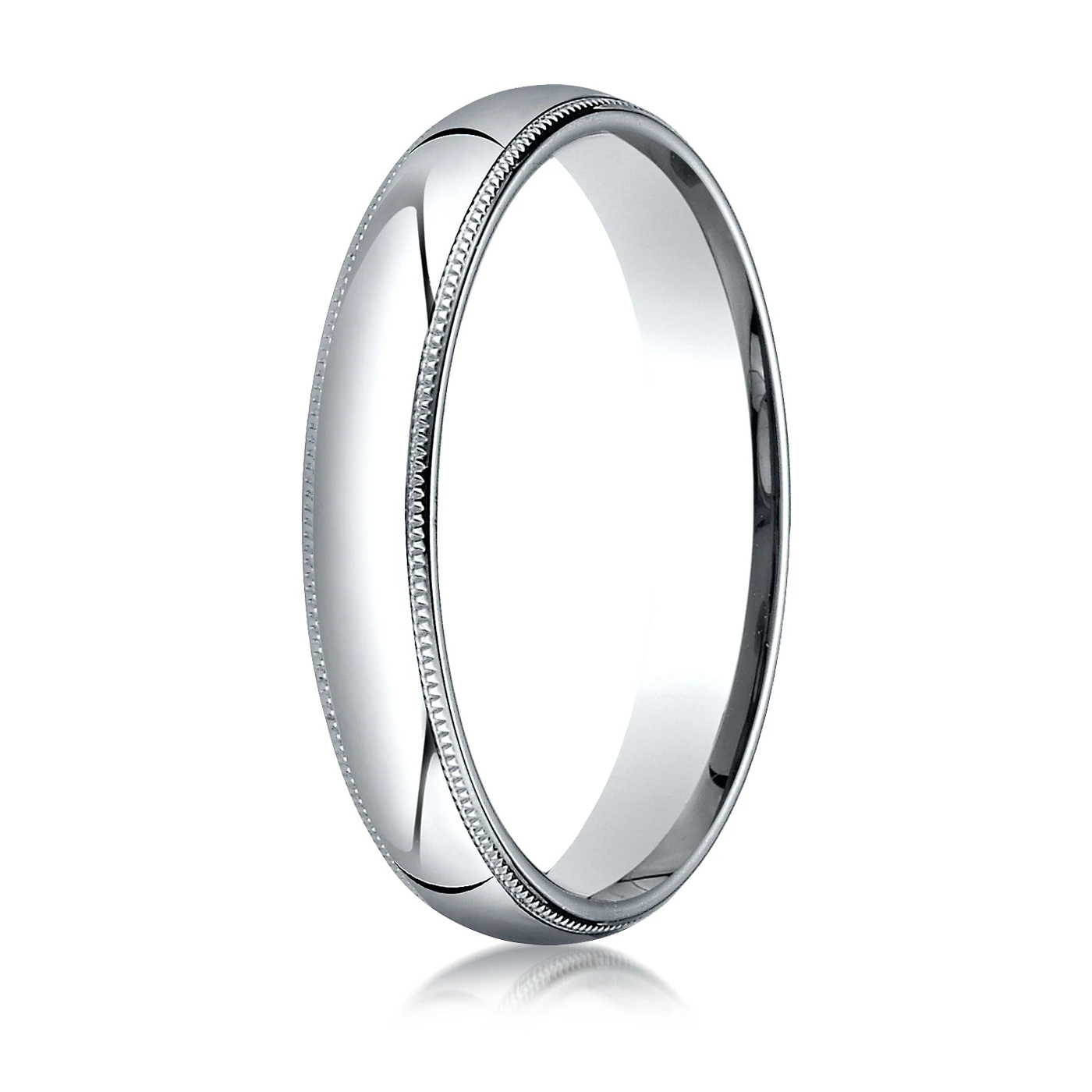 Plain Dome Milgrain Comfort Fit Wedding Band - main view