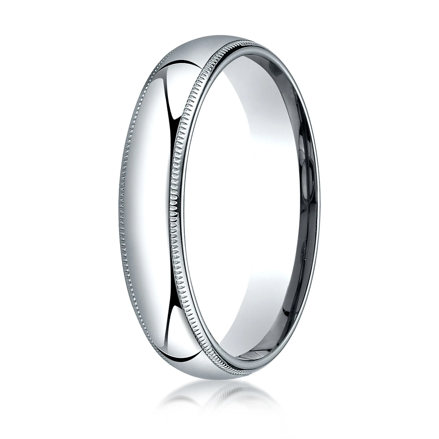 Plain Dome Milgrain Comfort Fit Wedding Band - view 3