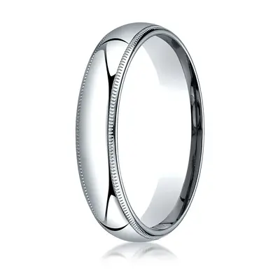 Plain Dome Milgrain Comfort Fit Wedding Band - view 3 of 6