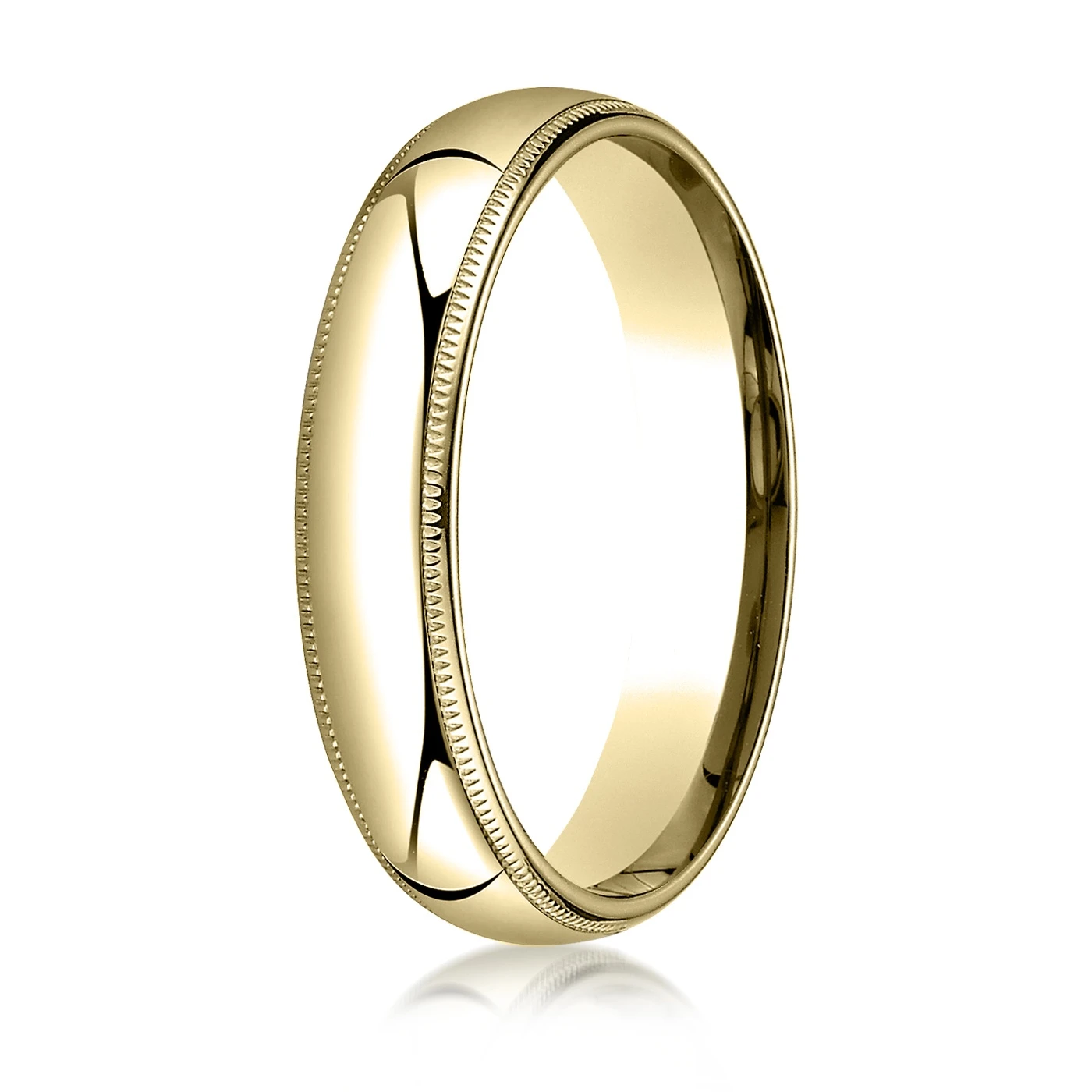 Plain Dome Milgrain Comfort Fit Wedding Band - view 4