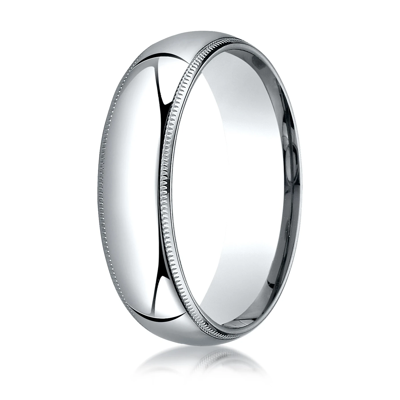 Plain Dome Milgrain Comfort Fit Wedding Band - view 5