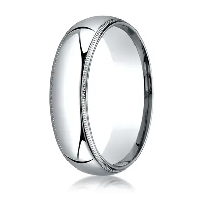Plain Dome Milgrain Comfort Fit Wedding Band - view 5 of 6