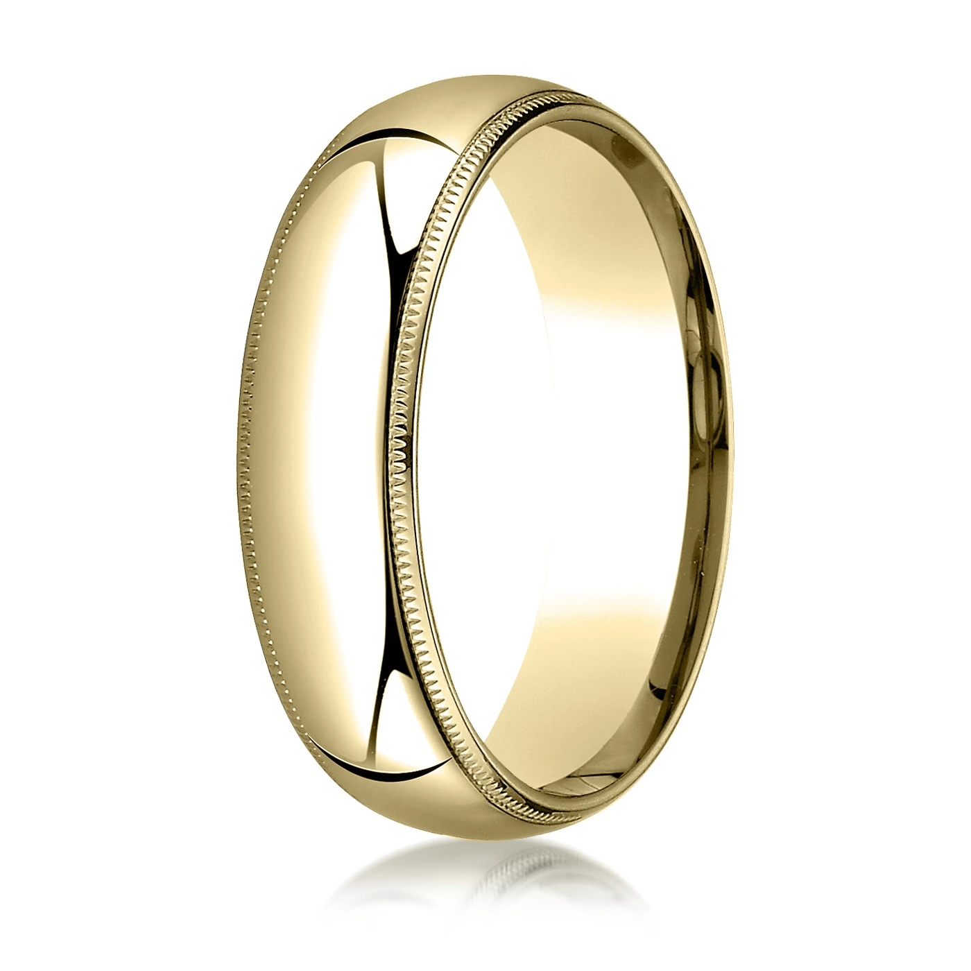 Plain Dome Milgrain Comfort Fit Wedding Band - view 6