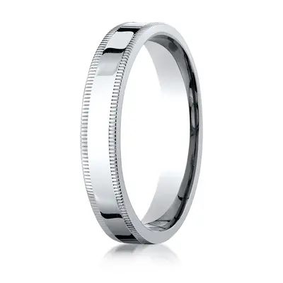 Plain Flat Milgrain Comfort Fit Wedding Band - view 1 of 7