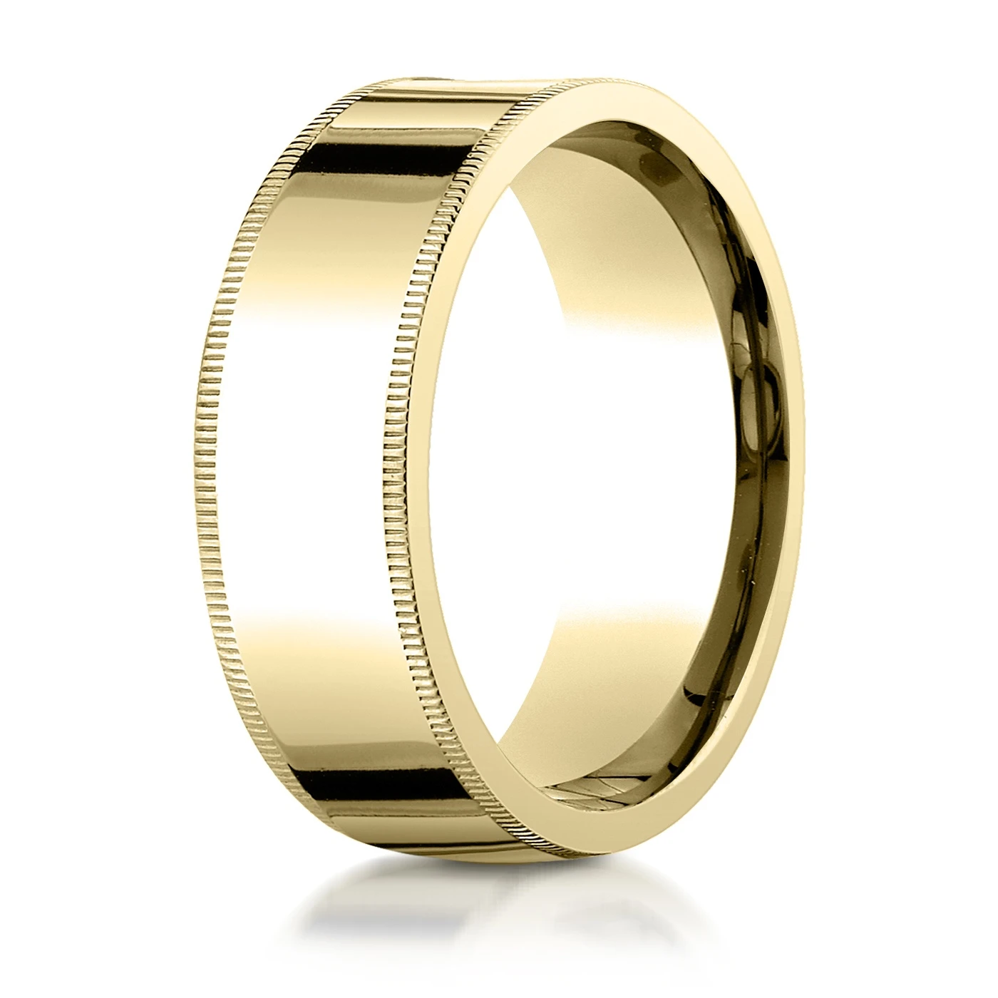 Plain Flat Milgrain Comfort Fit Wedding Band - view 7