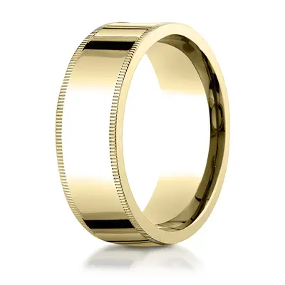 Plain Flat Milgrain Comfort Fit Wedding Band - view 7 of 7