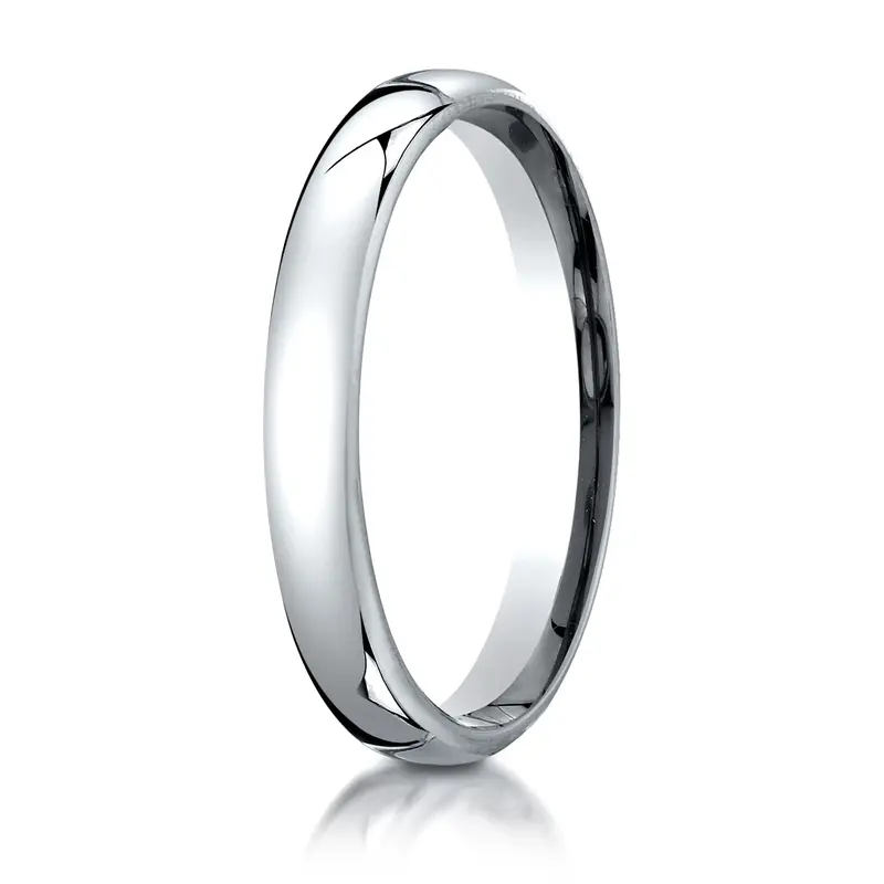 10K white gold 3mm. high polish Modern-Comfort-Fit-Wedding-Band - main view