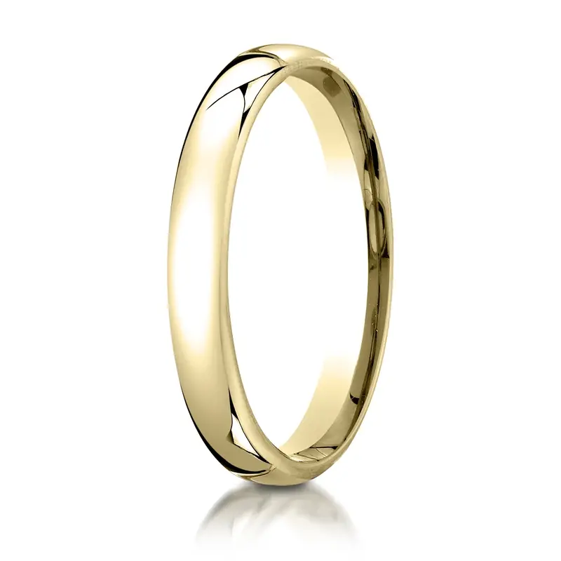 10K yellow gold 3mm. high polish Modern-Comfort-Fit-Wedding-Band - alternate view 2