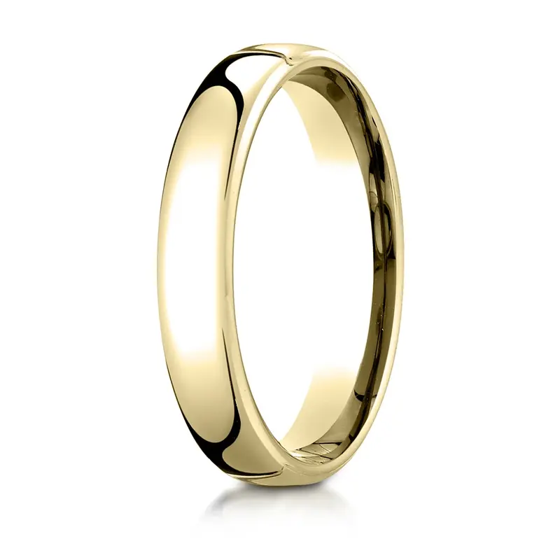 10K yellow gold 4mm. high polish Modern-Comfort-Fit-Wedding-Band - alternate view 5
