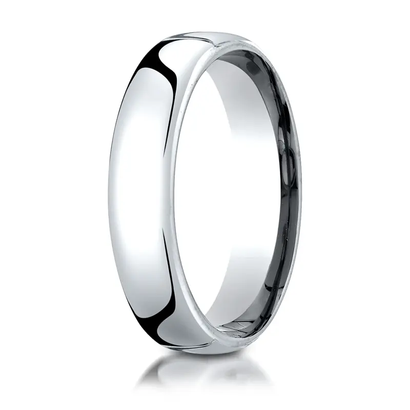 10K white gold 5mm. high polish Modern-Comfort-Fit-Wedding-Band - alternate view 7