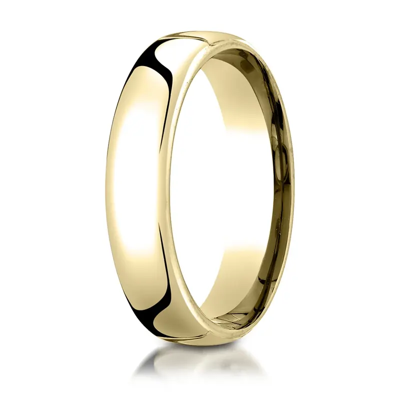 10K yellow gold 5mm. high polish Modern-Comfort-Fit-Wedding-Band - alternate view 8