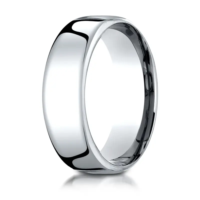 10K white gold 7mm. high polish Modern-Comfort-Fit-Wedding-Band - alternate view 13