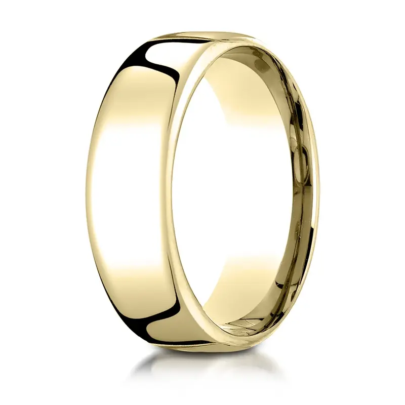 10K yellow gold 7mm. high polish Modern-Comfort-Fit-Wedding-Band - alternate view 14