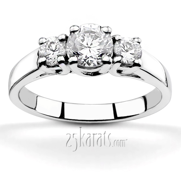 5 mm Moissanite Trellis Three Stone Diamond Engagement Ring (0.50 ct.tw.) - view 1