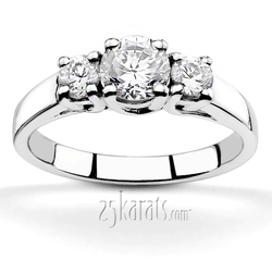 5 mm Moissanite Trellis Three Stone Diamond Engagement Ring (0.50 ct.tw.)