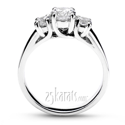 5 mm Moissanite Trellis Three Stone Diamond Engagement Ring (0.50 ct.tw.) thumbnail 2