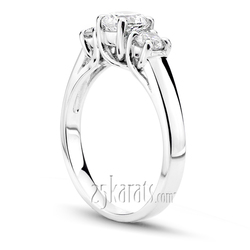 5 mm Moissanite Trellis Three Stone Diamond Engagement Ring (0.50 ct.tw.) thumbnail 3