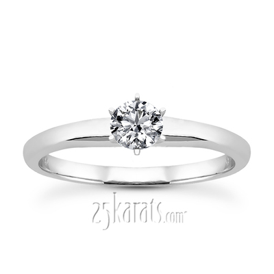 5 mm Moissanite Round Cut 6-Prong Classic Solitaire Engagement Ring