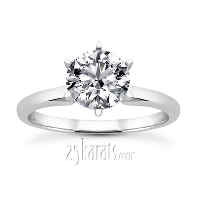 7.5 Moissanite Round Cut 6-Prong Classic Solitaire Engagement Ring