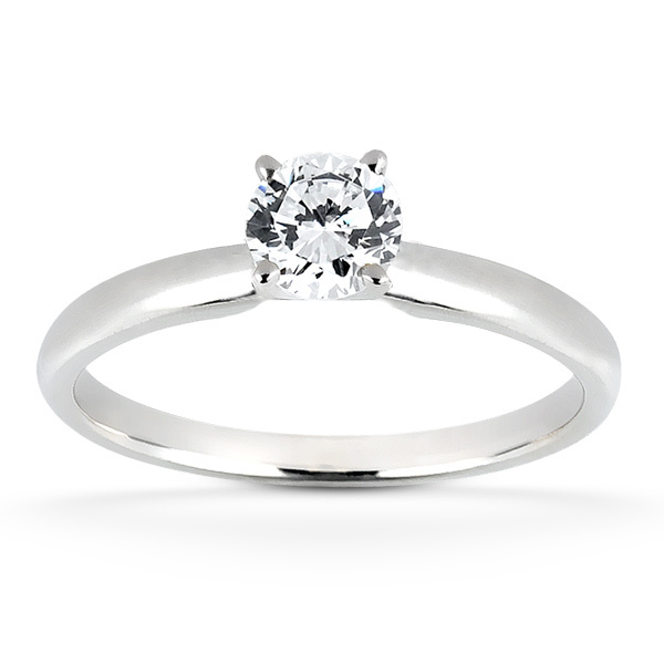 14K gold 5 mm Moissanite Round Cut 4-Prong Classic Solitaire Engagement Ring - main view