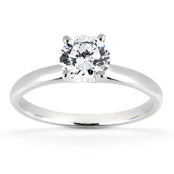 6.5 mm Moissanite Round Cut 4-Prong Classic Solitaire Engagement Ring 