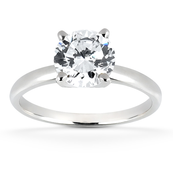 7.5 mm Moissanite Round Cut 4-Prong Classic Solitaire Engagement Ring