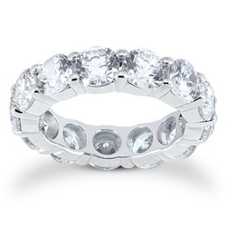 5.40 ct. Round Cut Prong Set Diamond Eternity Wedding Band thumbnail 1