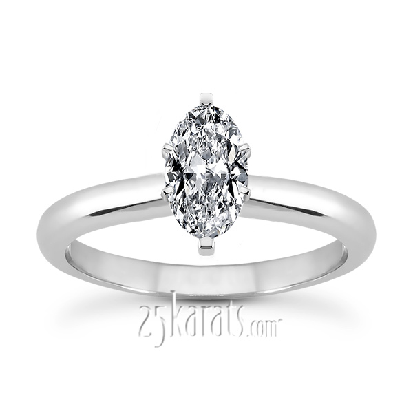 8 x 4 mm Moissanite Marquise Solitaire Engagement Ring