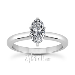 8 x 4 mm Moissanite Marquise Solitaire Engagement Ring