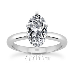 10 x 5 mm Moissanite Marquise Solitaire Engagement Ring