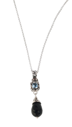 Sterling Silver Black Obsidian Necklace Pendant