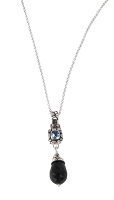 Sterling Silver Black Obsidian Necklace Pendant
