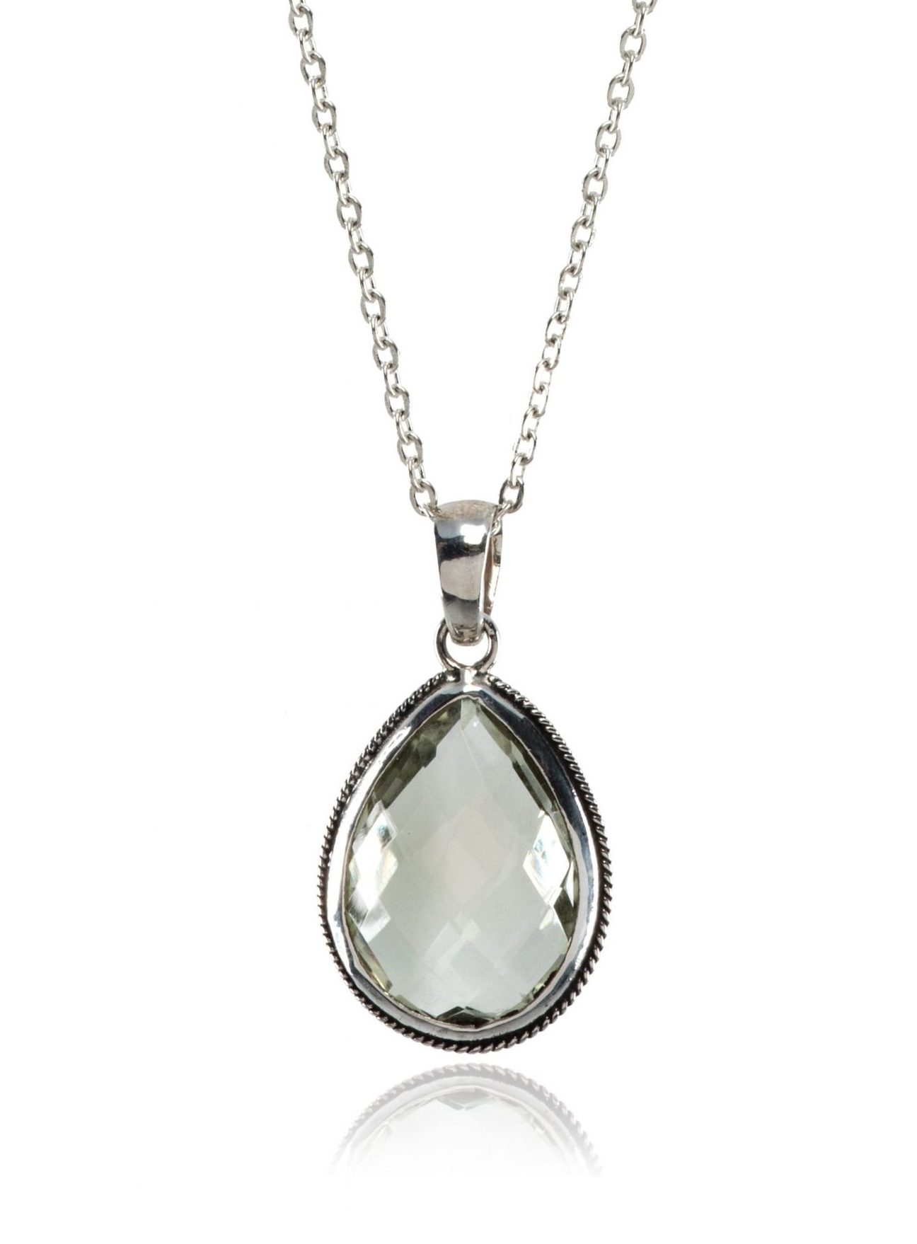 Sterling Silver Teardrop Pendant Neck