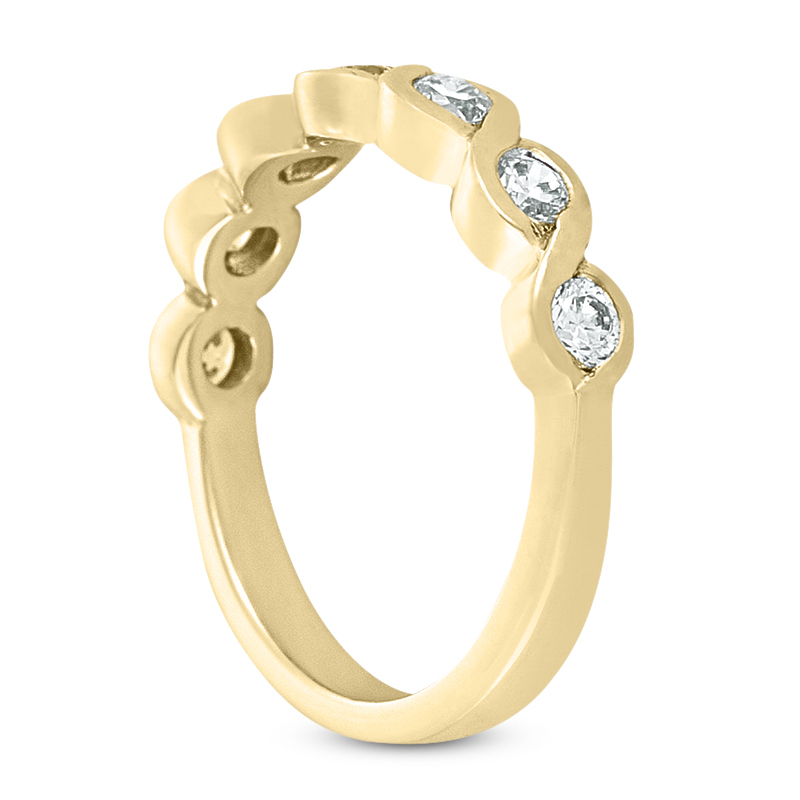 14K white gold 0.31 ct. Round Cut Bezel Set Diamond Wedding Band - alternate view 7