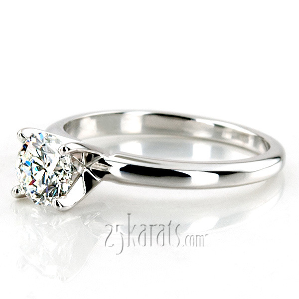 14K gold 6.5 mm Moissanite Round Cut 4-Prong Classic Solitaire Engagement Ring - alternate view 6
